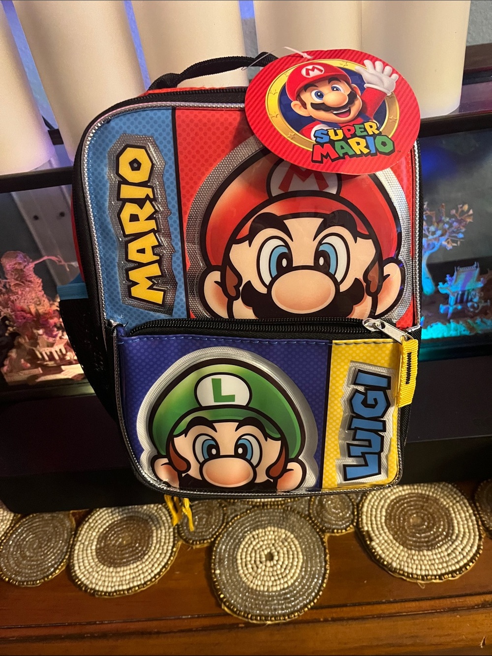 Nintendo Super Mario Kids Backpack Lunch Bag - Red, Blue, Green, Yellow